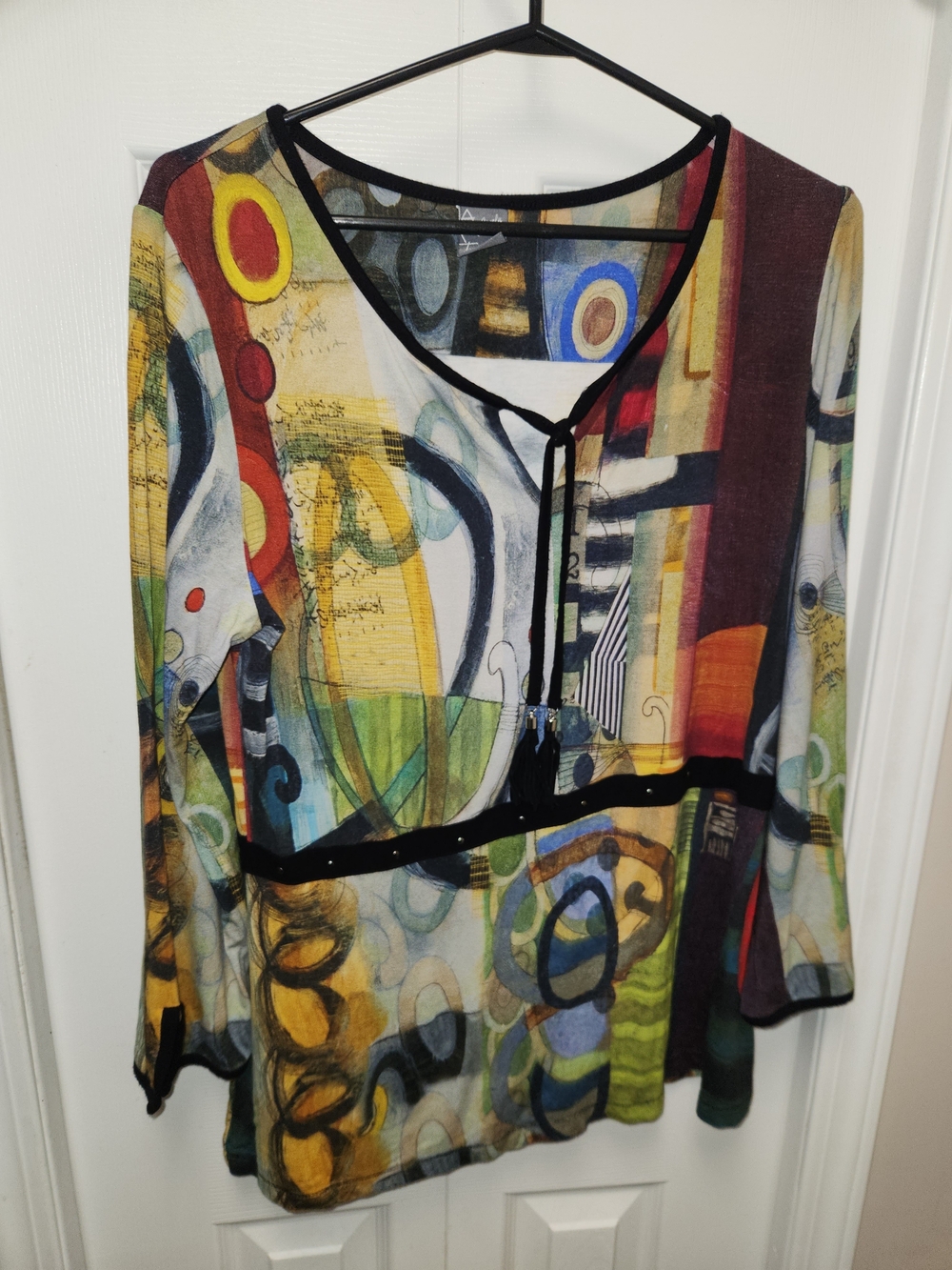 🍉Abstract Multicolor V-Neck Tunic - Picture 2 of 7